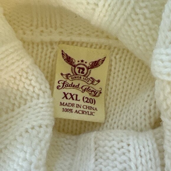 Cold Shoulder Creme Cable Knit Cowl Neck Wms Sz 20 XXL - Picture 5 of 9